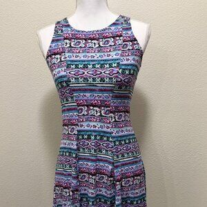 Mudd purple multi color sleeveless mini fit and flare dress, Medium